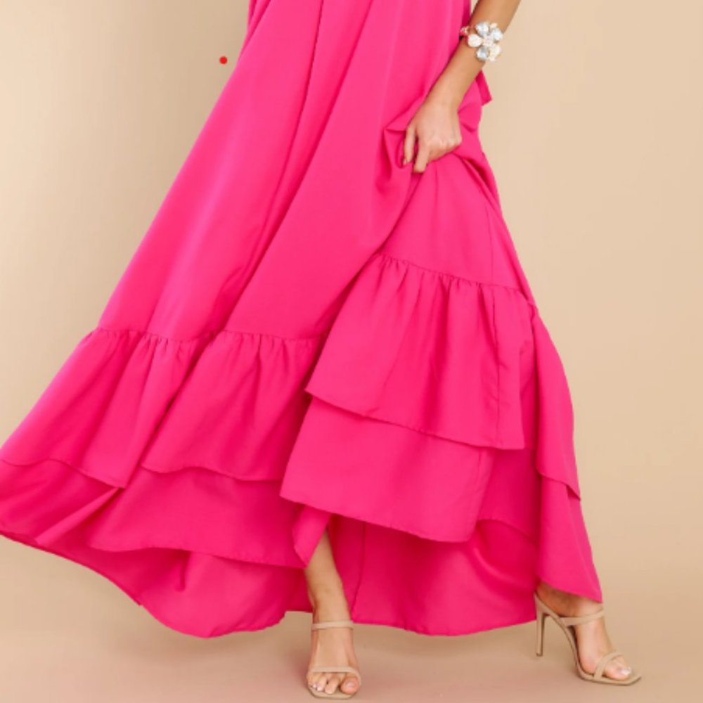 Red Dress She Is Magic Hot Pink Maxi Dress - Picture 4 of 4